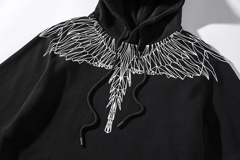 Mark Bronn Wings Print Hooded Sweatshirt for Men and Women