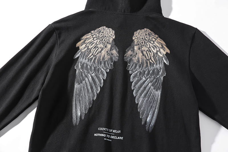 Mark Bronn Wings Print Hooded Sweatshirt for Men and Women