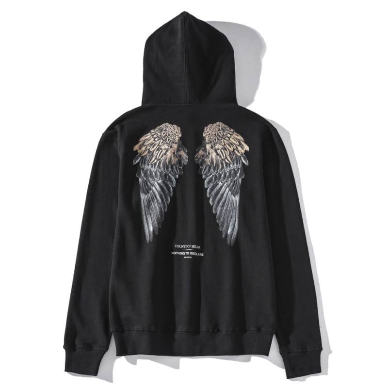 Mark Bronn Wings Print Hooded Sweatshirt for Men and Women