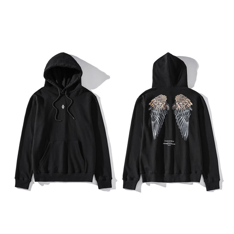 Mark Bronn Wings Print Hooded Sweatshirt for Men and Women