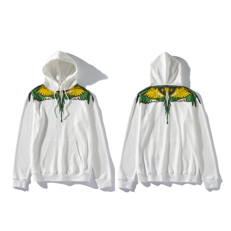 Mark Bronn Wings Print Hooded Sweatshirt for Men and Women