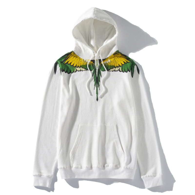 Mark Bronn Wings Print Hooded Sweatshirt for Men and Women