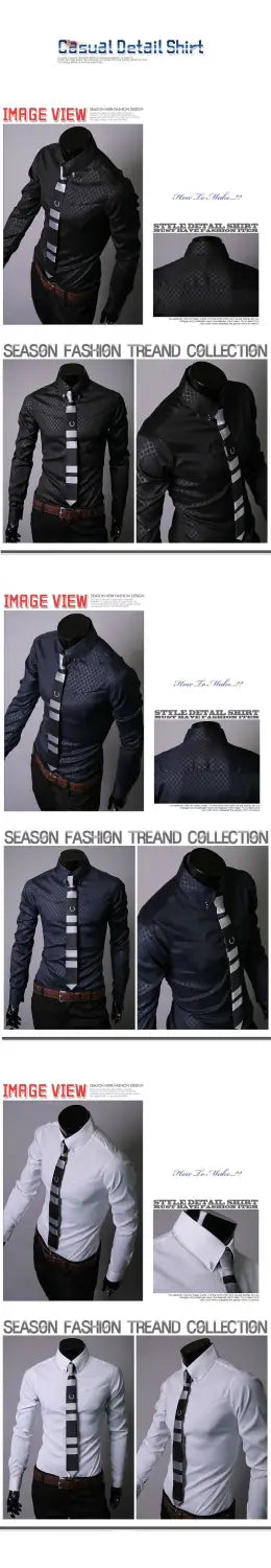 Fitted Shirts For Men Designer Plaid Stripes Pattern