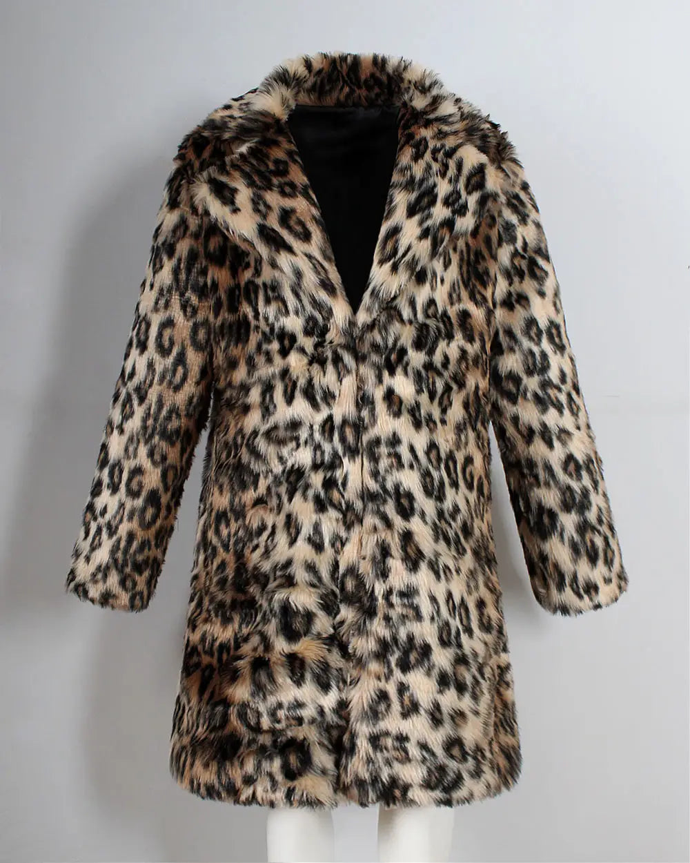 Europe And The United States Leopard Color Fur Men’s Suit Collar Collar Coat Popular Warm Coat Men