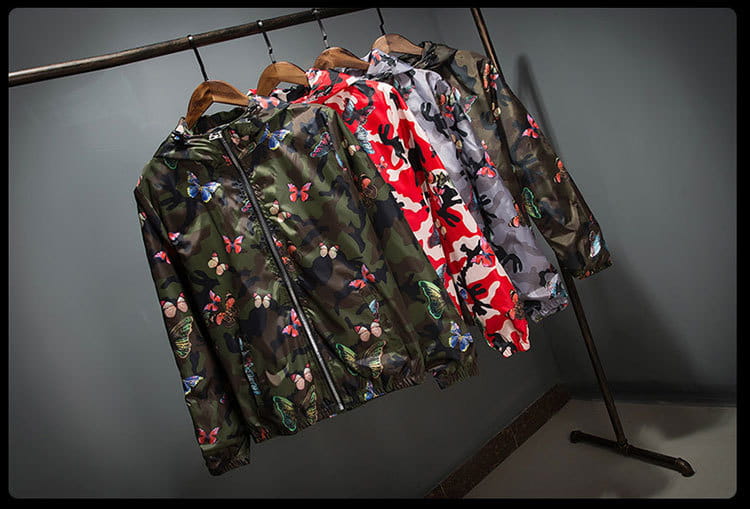 Thin camouflage butterfly coat for men