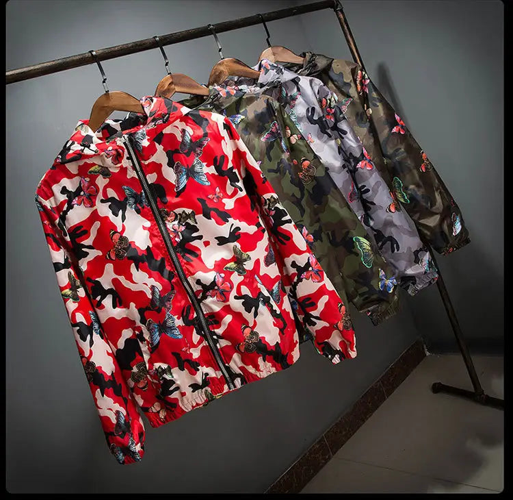 Thin camouflage butterfly coat for men