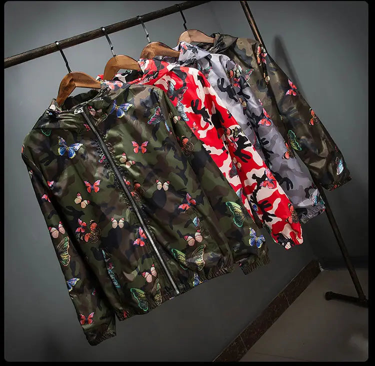Thin camouflage butterfly coat for men