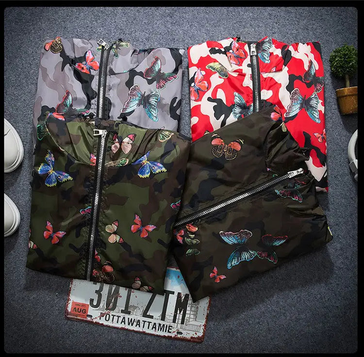 Thin camouflage butterfly coat for men