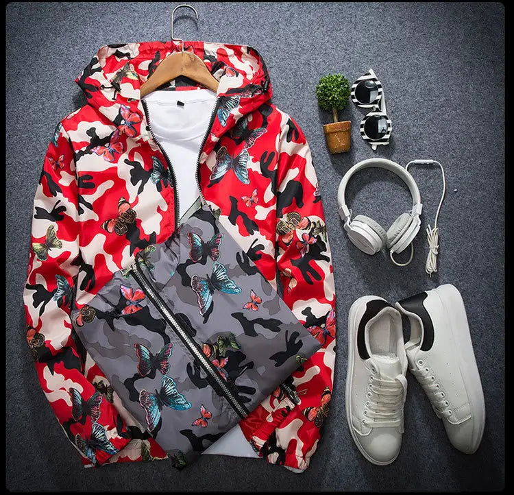Thin camouflage butterfly coat for men