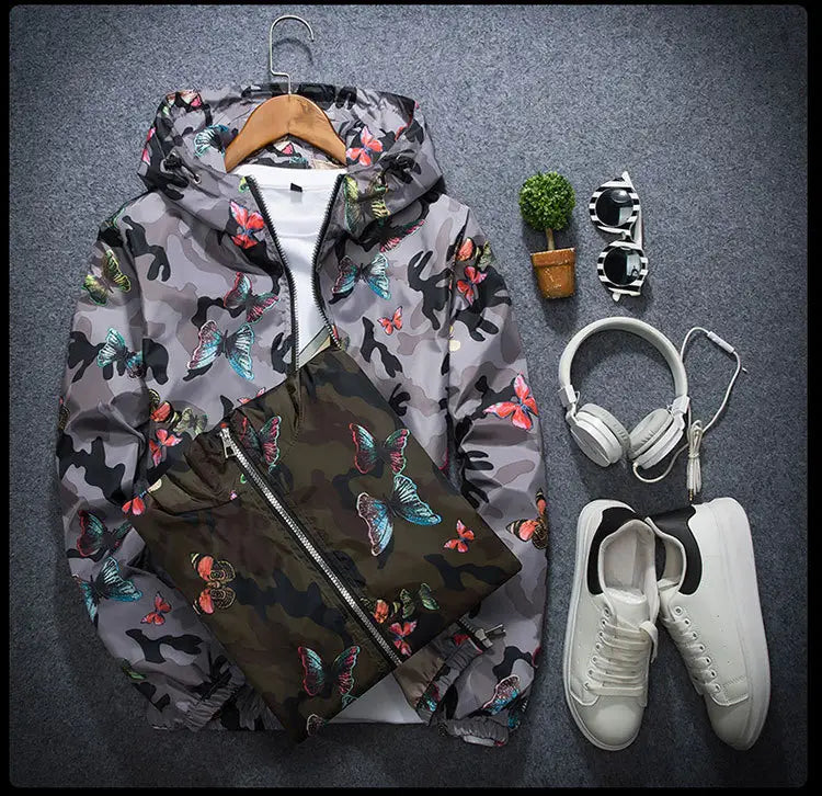 Thin camouflage butterfly coat for men