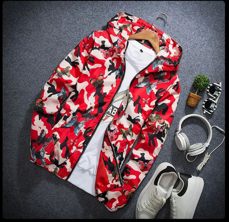 Thin camouflage butterfly coat for men