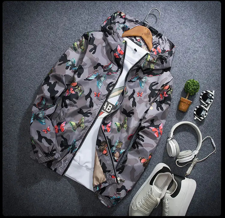 Thin camouflage butterfly coat for men