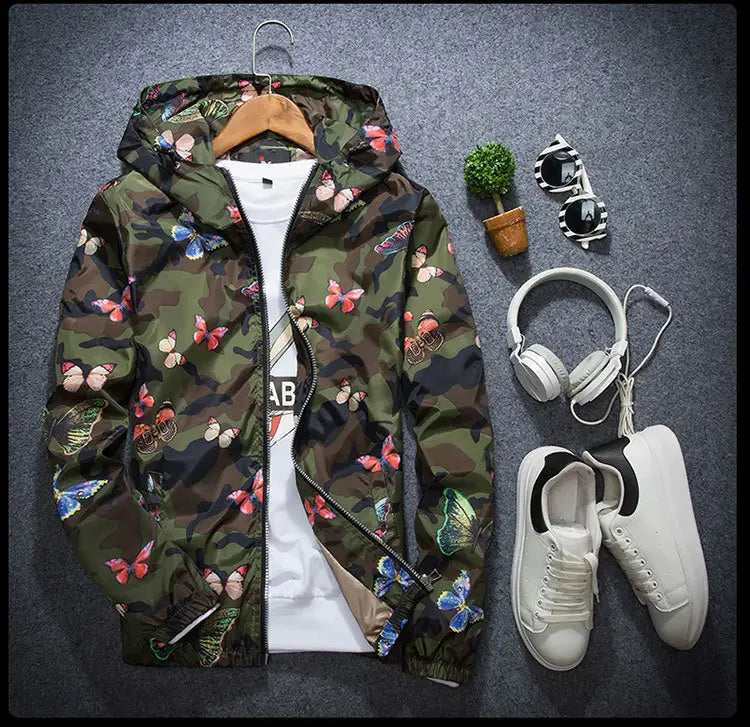 Thin camouflage butterfly coat for men