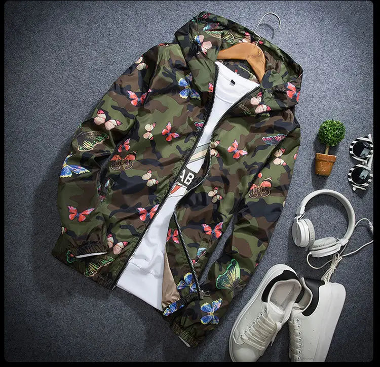 Thin camouflage butterfly coat for men