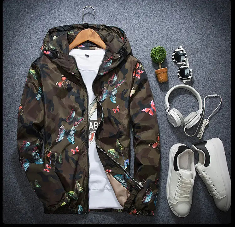 Thin camouflage butterfly coat for men