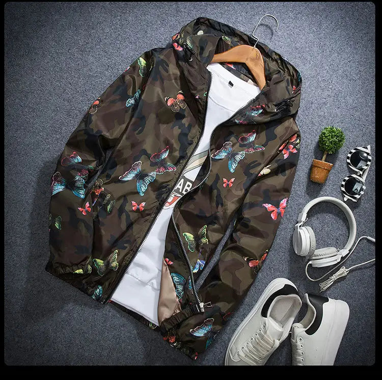 Thin camouflage butterfly coat for men
