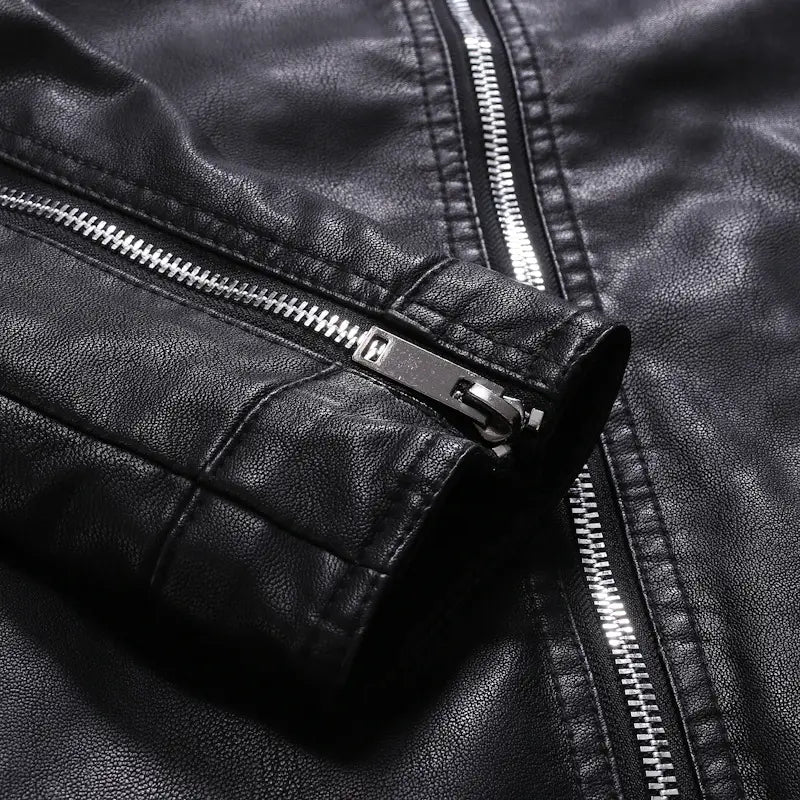 Men’s leather jacket motorcycle jacket