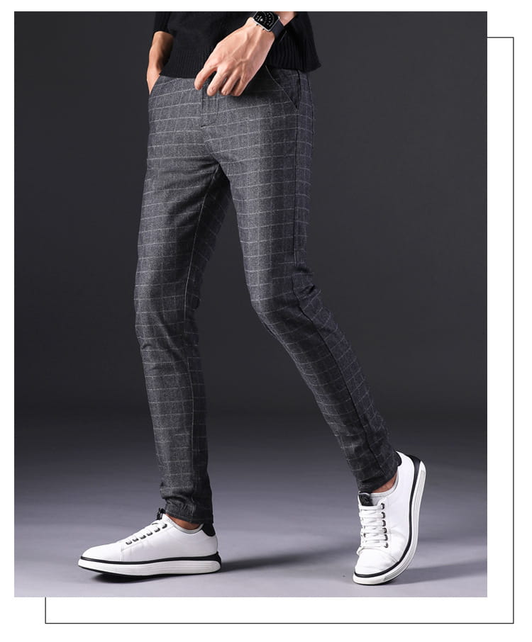 Slim straight trousers men
