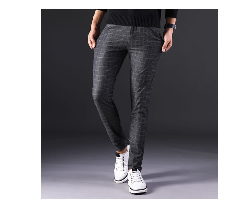 Slim straight trousers men