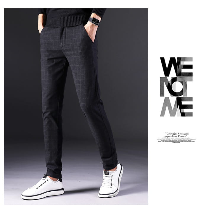 Slim straight trousers men