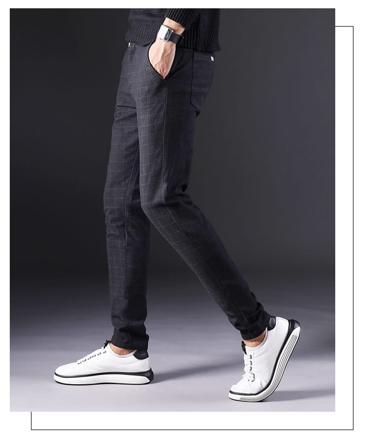 Slim straight trousers men