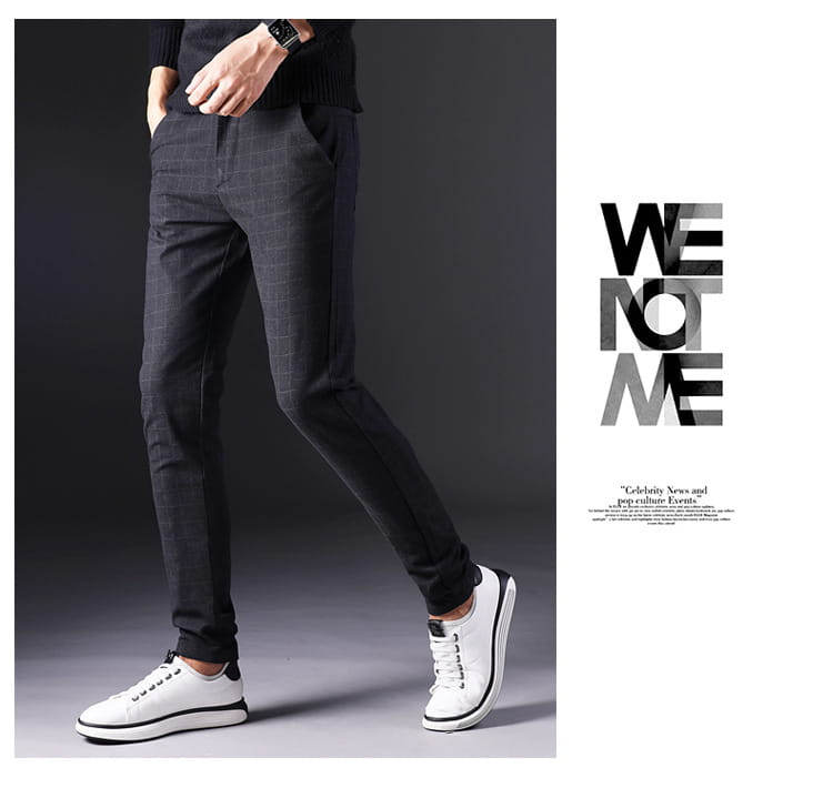 Slim straight trousers men