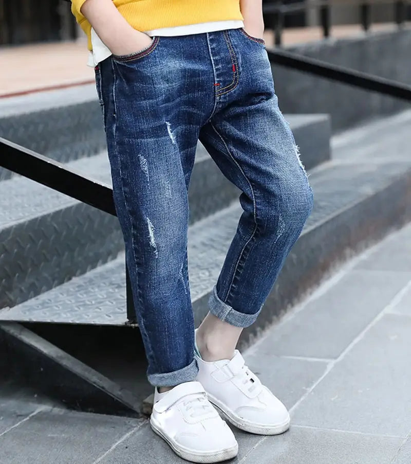 Boys’ denim trousers new style big children’s trousers spring and autumn children’s trousers