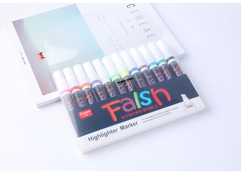 8-color electronic fluorescent plate 6MM highlighter