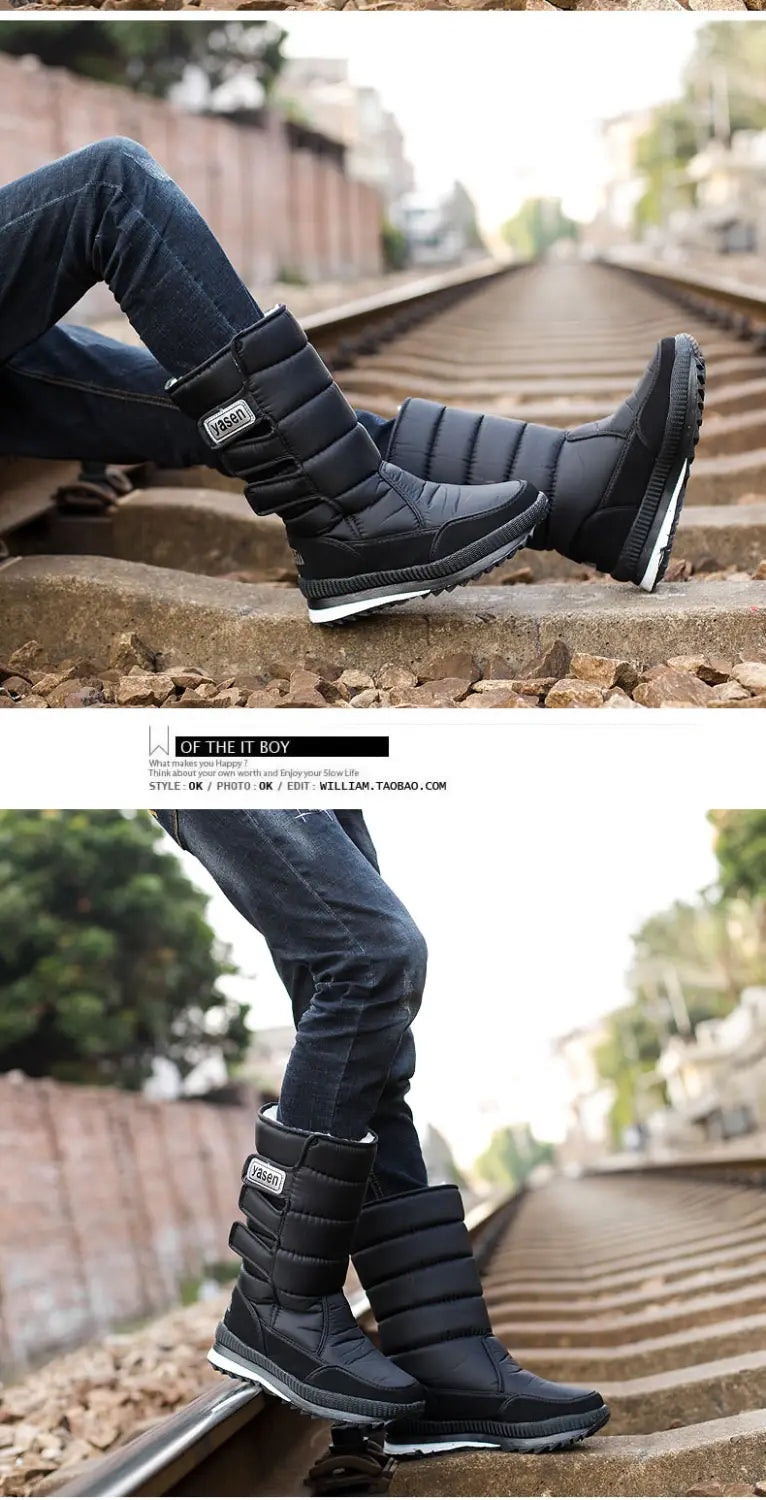 Long high-top men’s boots