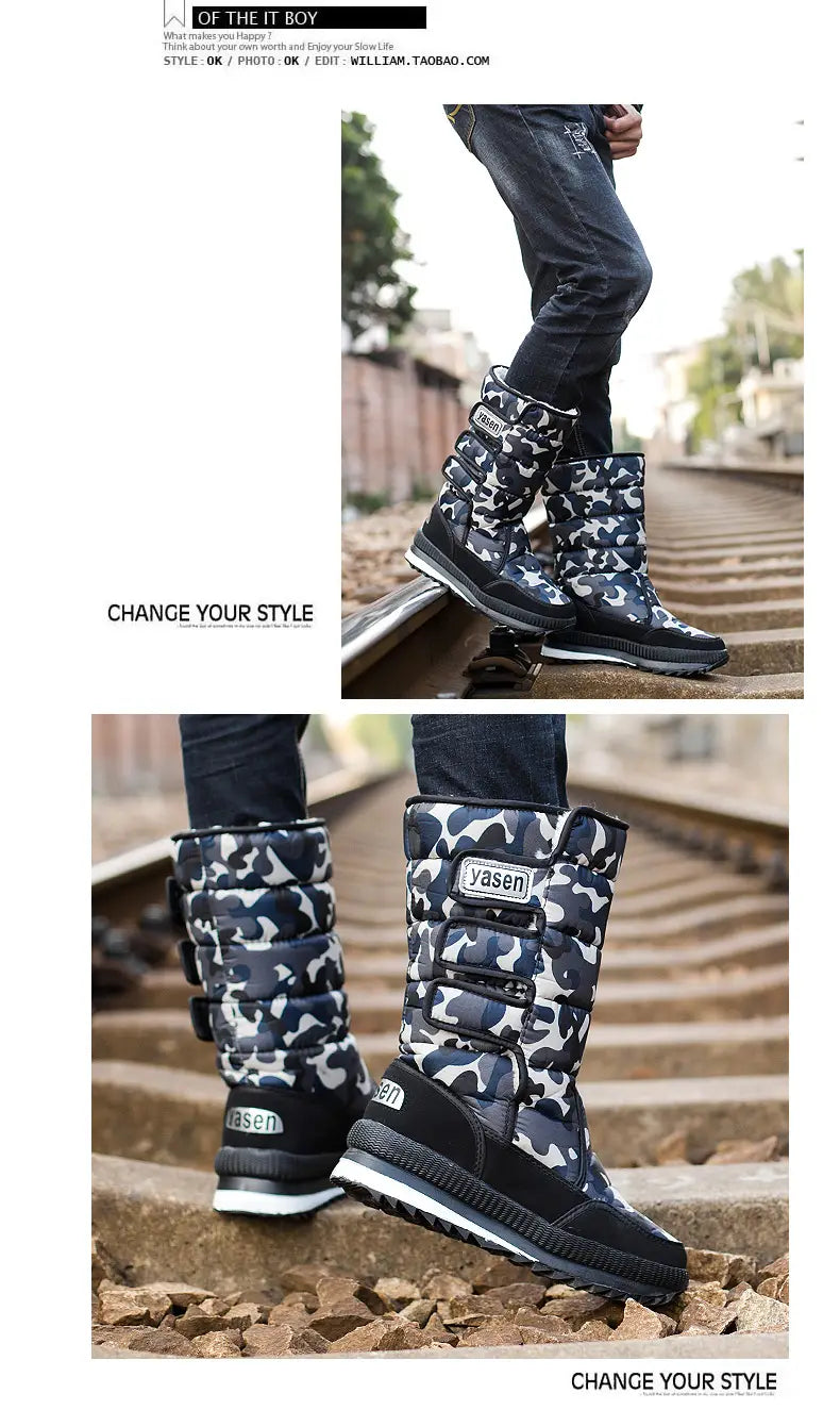 Long high-top men’s boots