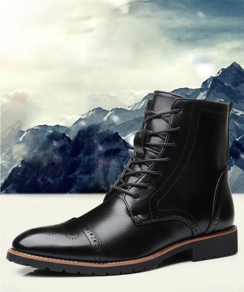 Plus size British style men’s boots leather boots men’s shoes