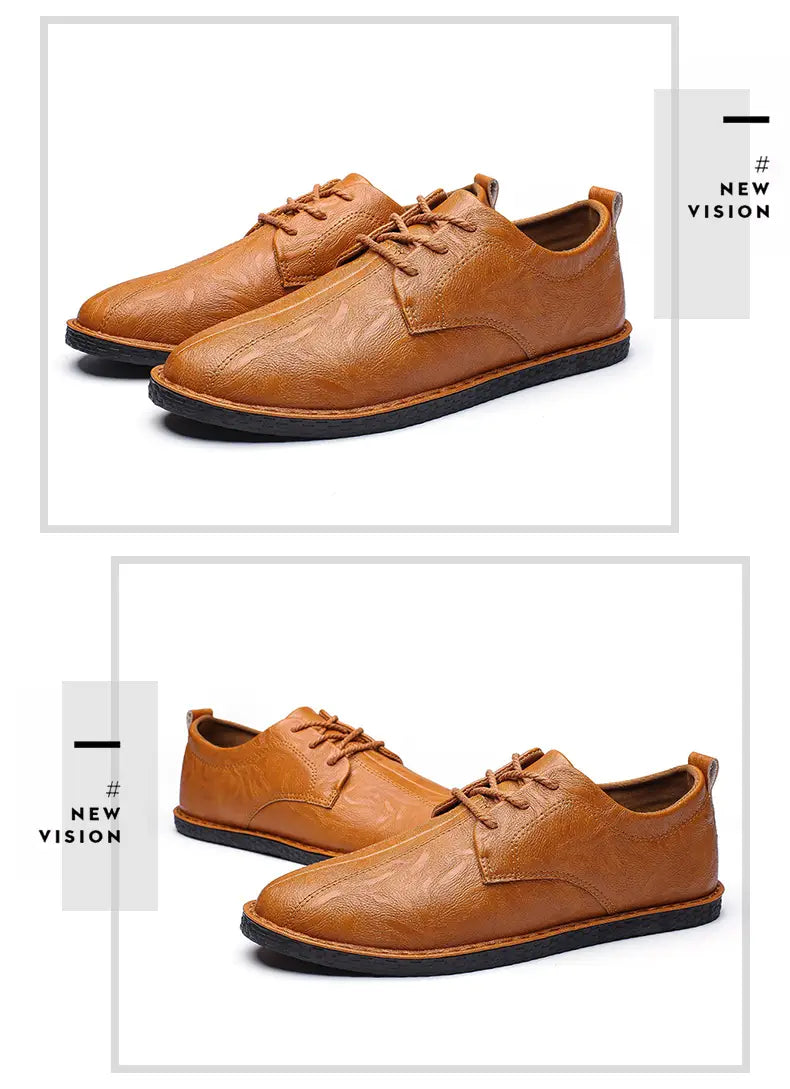 Men’s casual leather shoes men’s wild Peas