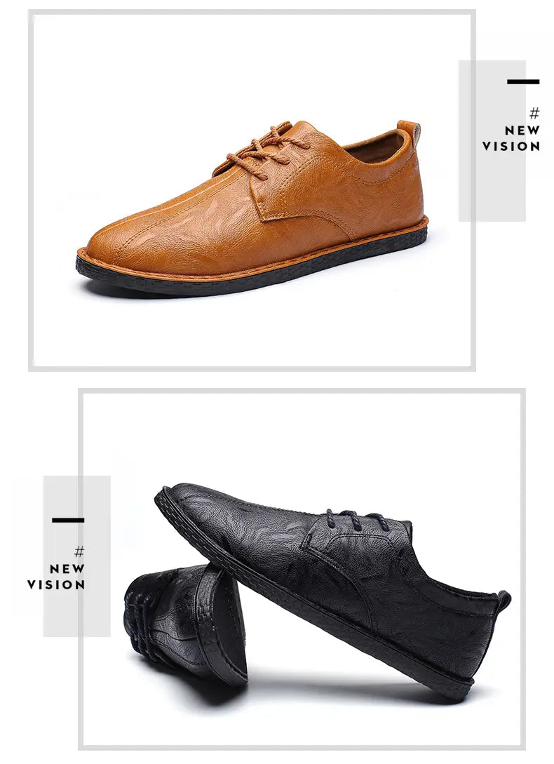 Men’s casual leather shoes men’s wild Peas