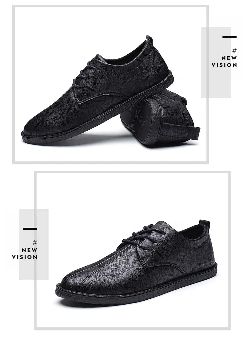 Men’s casual leather shoes men’s wild Peas
