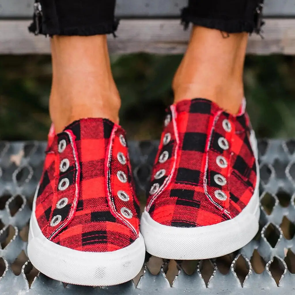 Flat women’s canvas shoes