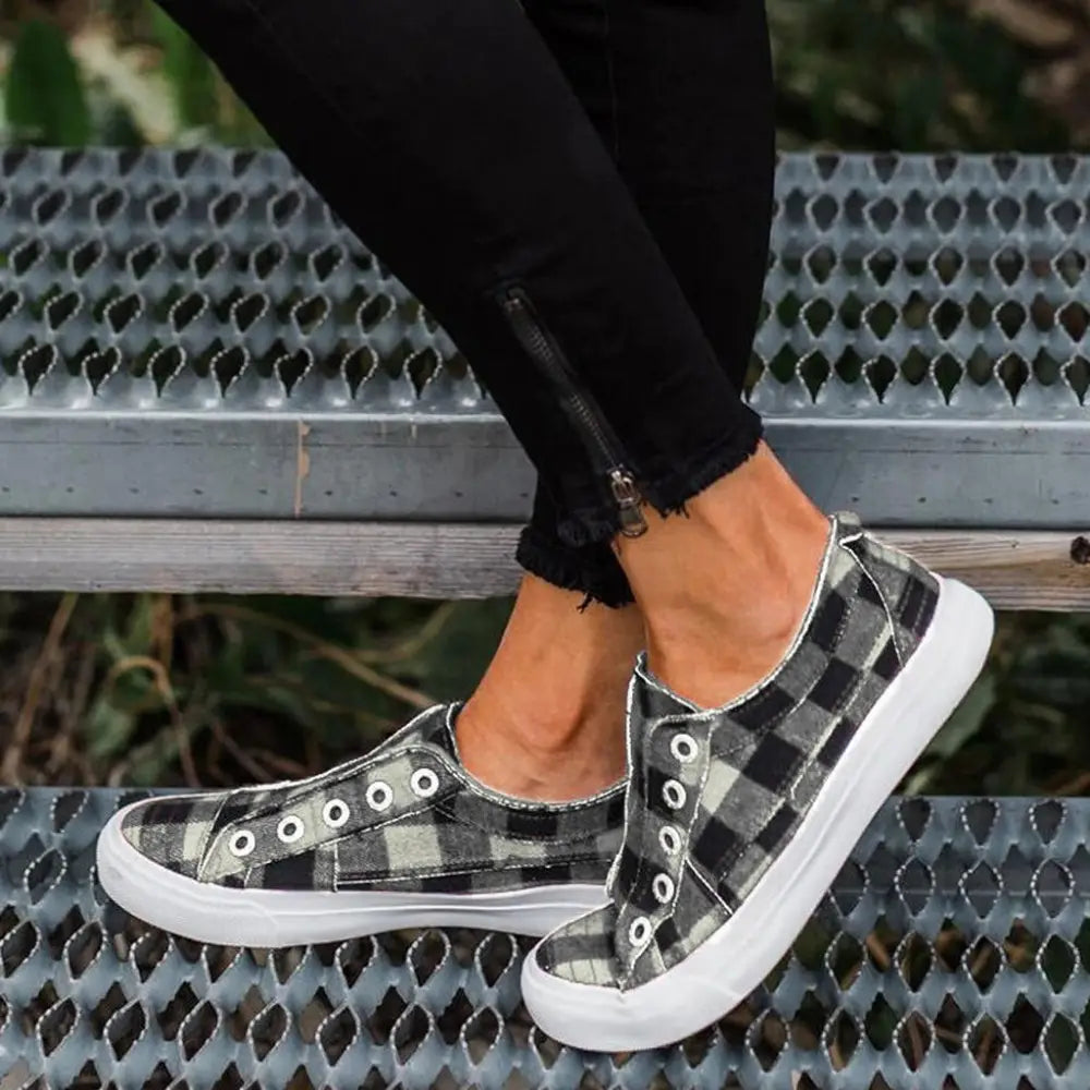 Flat women’s canvas shoes