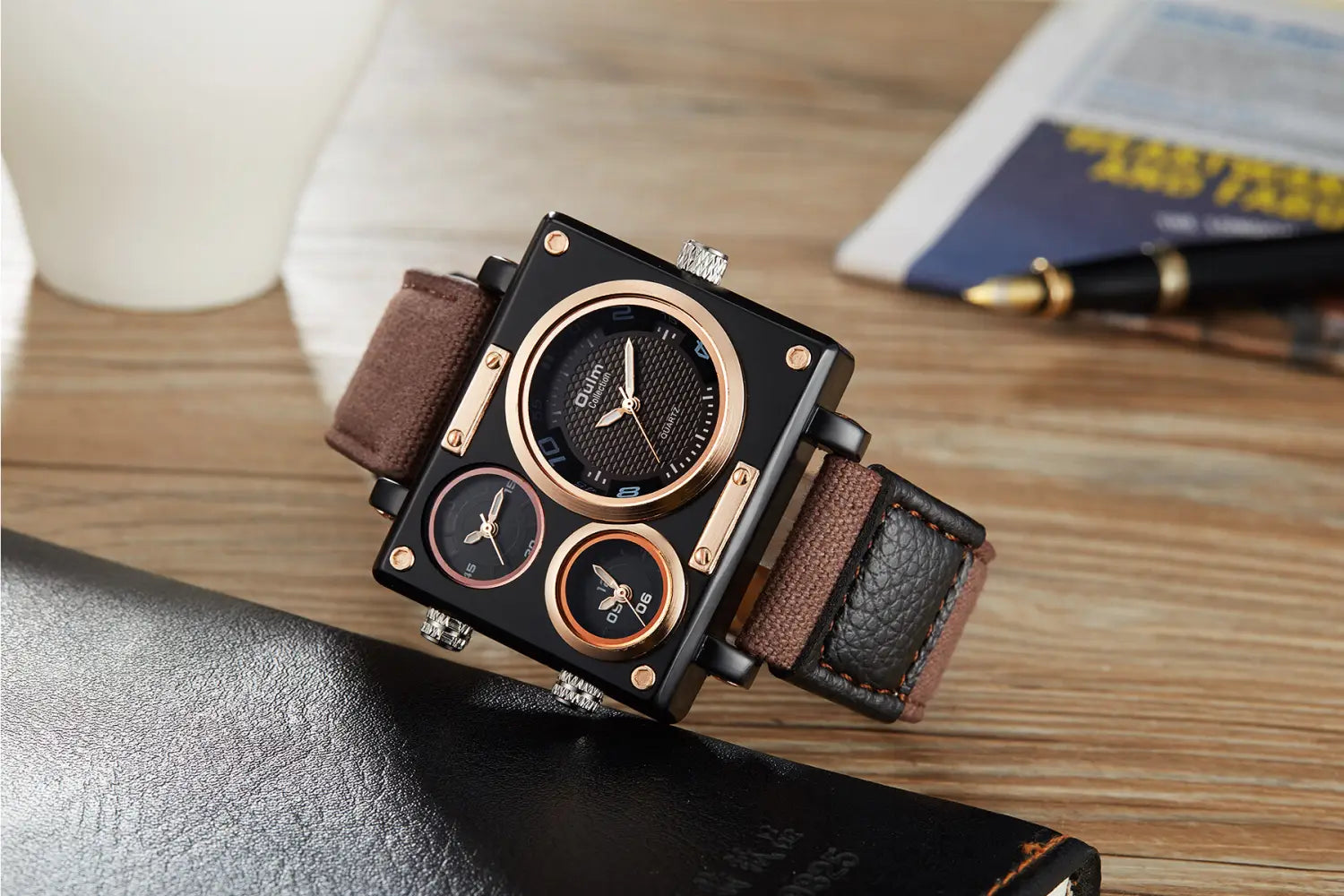 Large double movement watch