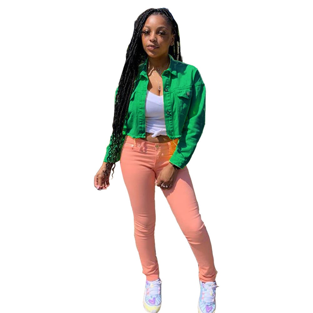 Jacket Women Streetwear Denim Jacket Women Outwear Bodycon Jeans Jackets Women Coat Casual Ladies Cropped Jackets