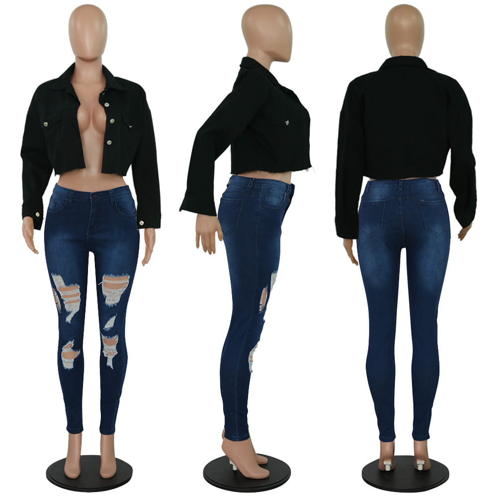 Jacket Women Streetwear Denim Jacket Women Outwear Bodycon Jeans Jackets Women Coat Casual Ladies Cropped Jackets