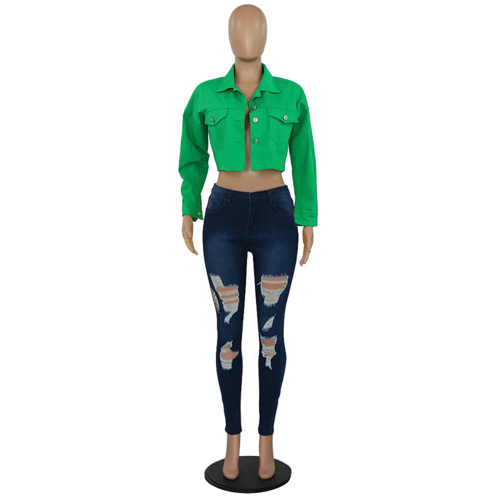 Jacket Women Streetwear Denim Jacket Women Outwear Bodycon Jeans Jackets Women Coat Casual Ladies Cropped Jackets