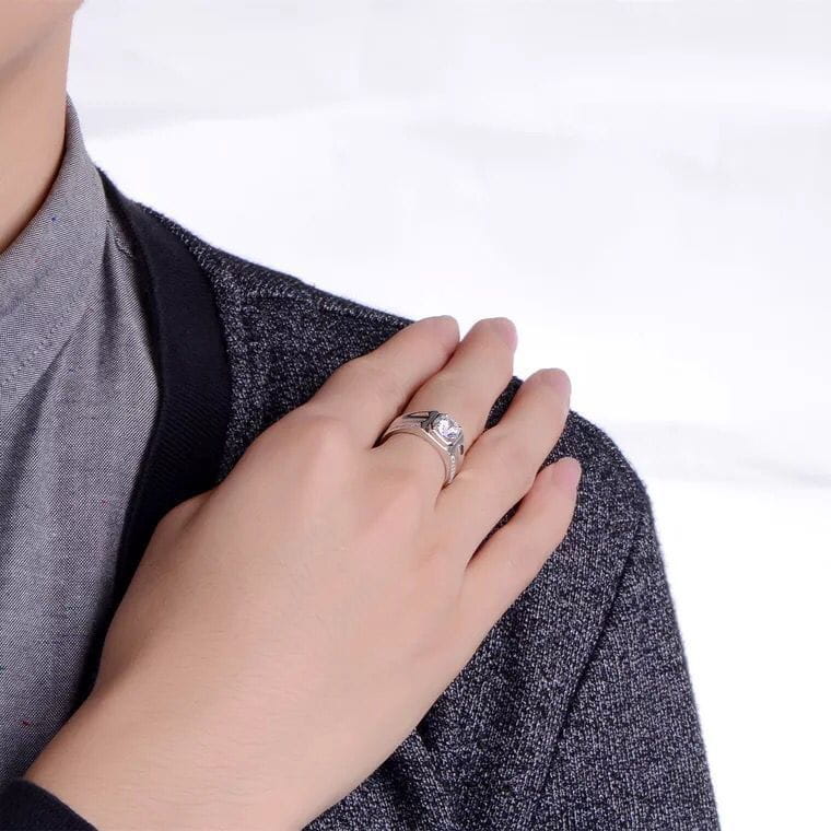 Couple Ring Diamond Ring Sterling Silver Gold Plated