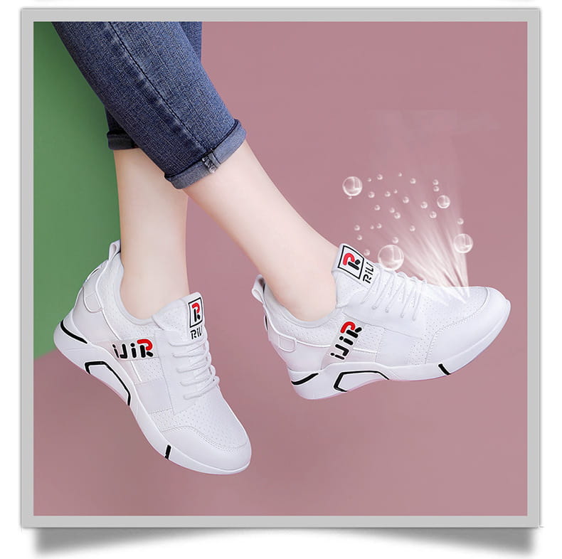 White women’s shoes breathable running shoes