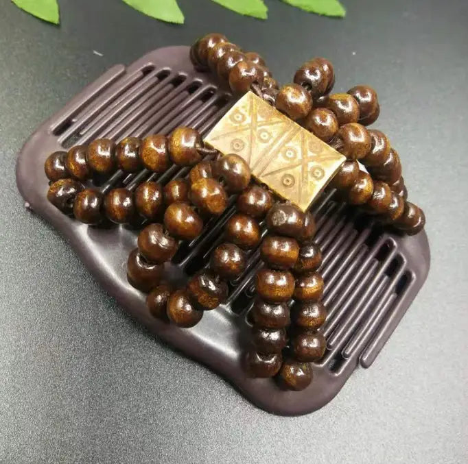 Vintage Elastic Hairpin Stretch Hair Comb Hot Sales Beaded Hair Magic Comb Clip Beads Pin Ladies Hair Accessories