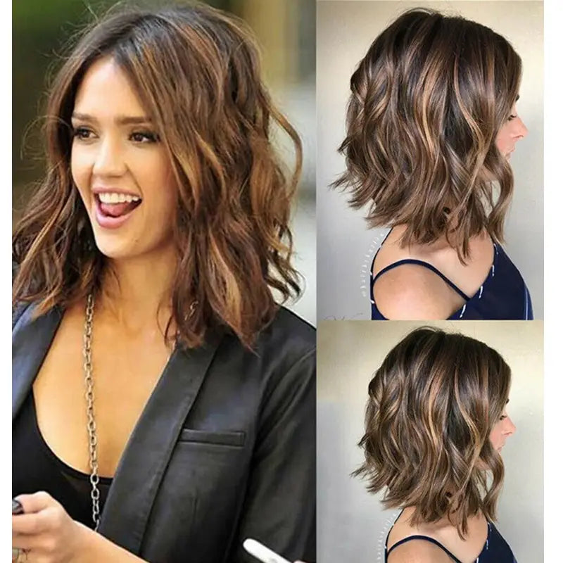 Wig female short curly hair