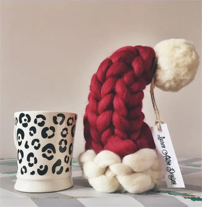 Christmas Plush Hat With Pompom Cute Winter Hat For Women Men Child