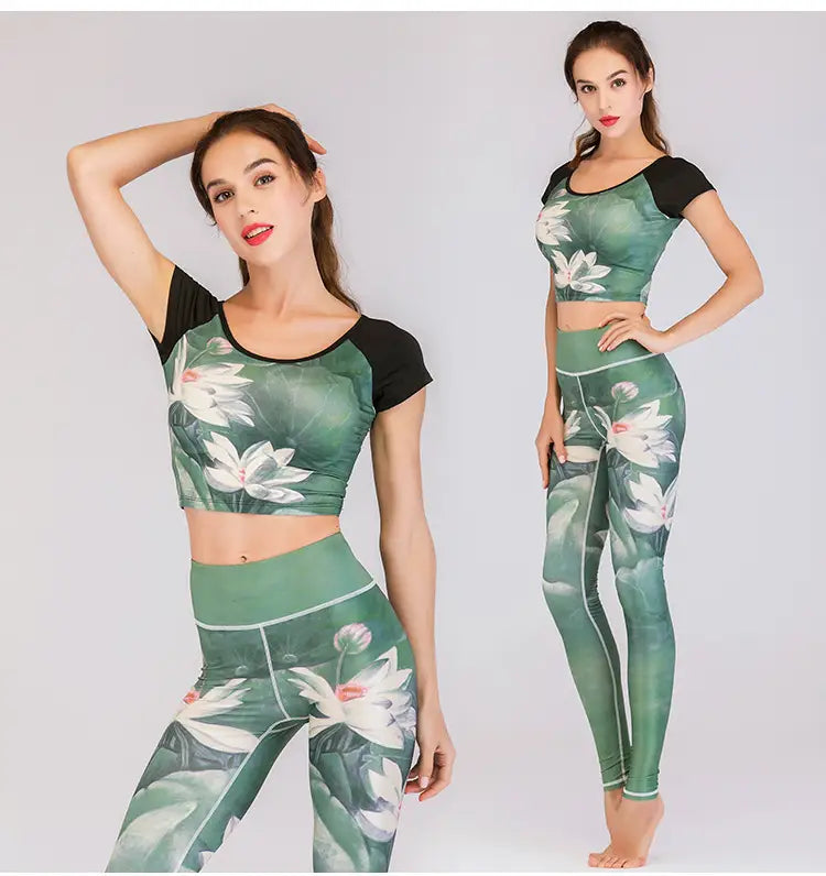 Fashion printed yoga clothes suit women