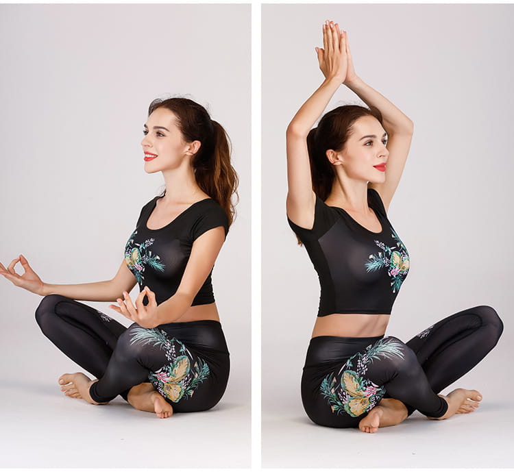 Fashion printed yoga clothes suit women