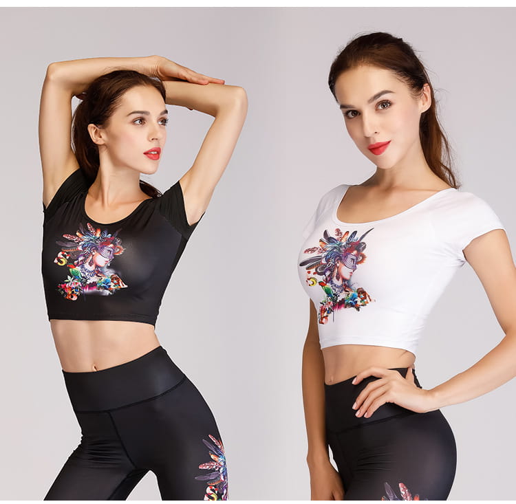 Fashion printed yoga clothes suit women