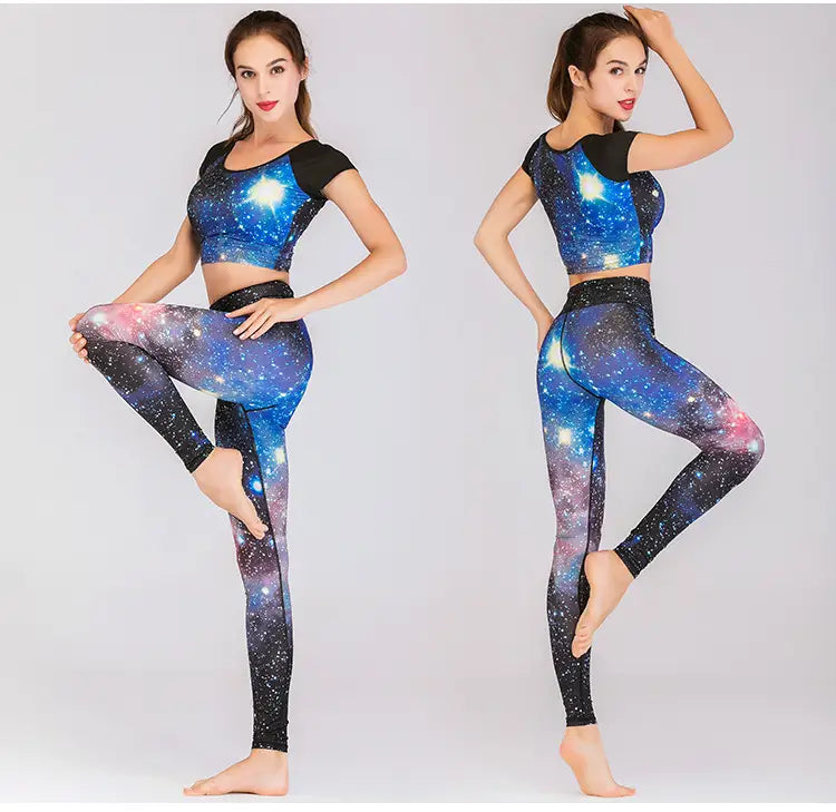 Fashion printed yoga clothes suit women