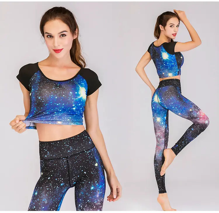 Fashion printed yoga clothes suit women